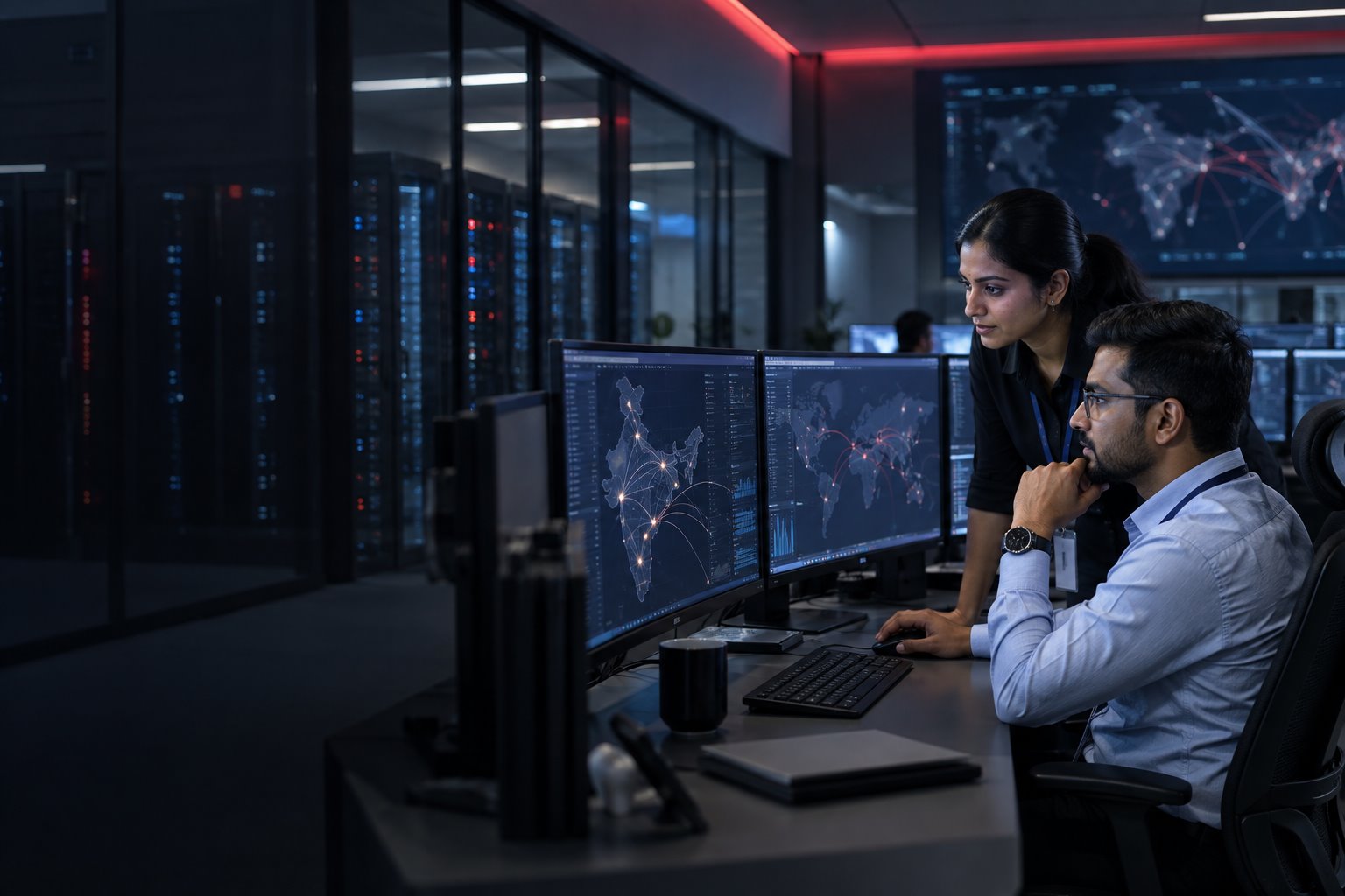 DVPL network operations engineers monitoring enterprise connectivity